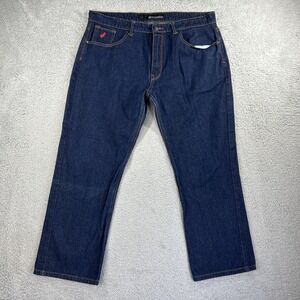 Rocawear Jeans Mens 38x28* Blue Denim Pants Street Hip Hop Baggy Flap Pocket Y2K
